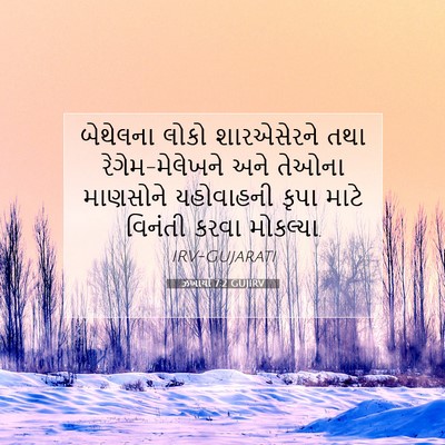 Picture 07 - ઝખાર્યા 7:2 GUJIRV - બેથેલના લોકો - Bible Verse Picture