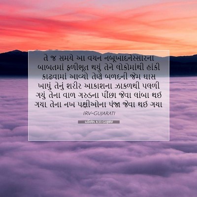 Picture 07 - દાનિયેલ 4:33 GUJIRV - તે જ સમયે આ વચન - Bible Verse Picture
