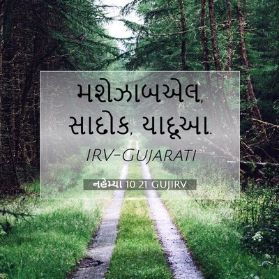 Picture 07 - નહેમ્યા 10:21 GUJIRV - મશેઝાબએલ, સાદોક, - Bible Verse Picture