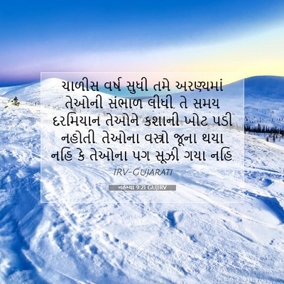 Picture 07 - નહેમ્યા 9:21 GUJIRV - ચાળીસ વર્ષ સુધી - Bible Verse Picture