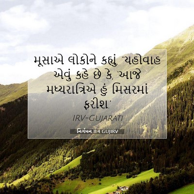 Picture 07 - નિર્ગમન 11:4 GUJIRV - મૂસાએ લોકોને - Bible Verse Picture