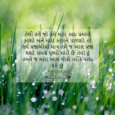 Picture 07 - નિર્ગમન 19:5 GUJIRV - તેથી હવે જો તમે - Bible Verse Picture
