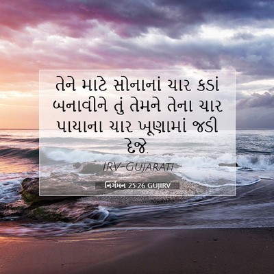 Picture 07 - નિર્ગમન 25:26 GUJIRV - તેને માટે સોનાનાં - Bible Verse Picture