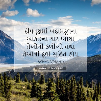 Picture 07 - નિર્ગમન 25:34 GUJIRV - દીપવૃક્ષમાં - Bible Verse Picture