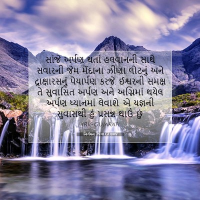 Picture 07 - નિર્ગમન 29:41 GUJIRV - સાંજે અર્પણ થતાં - Bible Verse Picture