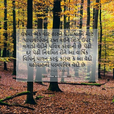 Picture 07 - નિર્ગમન 30:10 GUJIRV - વર્ષમાં એક વાર - Bible Verse Picture