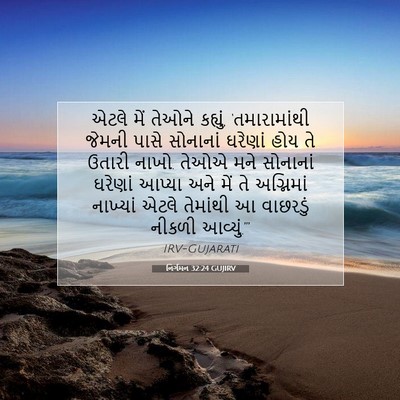 Picture 07 - નિર્ગમન 32:24 GUJIRV - એટલે મેં તેઓને - Bible Verse Picture