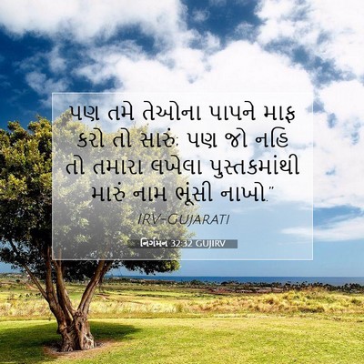 Picture 07 - નિર્ગમન 32:32 GUJIRV - પણ તમે તેઓના પાપને - Bible Verse Picture