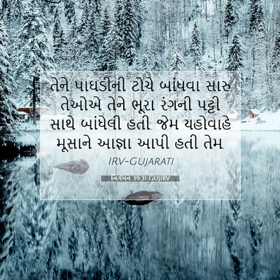 Picture 07 - નિર્ગમન 39:31 GUJIRV - તેને પાઘડીની ટોચે - Bible Verse Picture