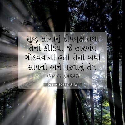 Picture 07 - નિર્ગમન 39:37 GUJIRV - શુદ્ધ સોનાનું - Bible Verse Picture