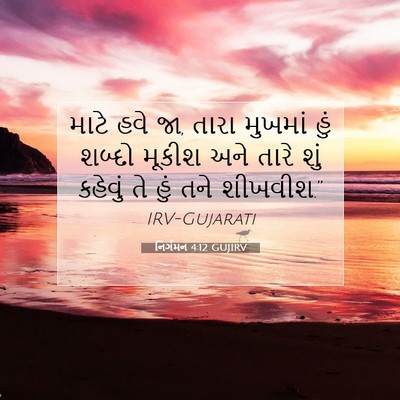 Picture 07 - નિર્ગમન 4:12 GUJIRV - માટે હવે જા, તારા - Bible Verse Picture