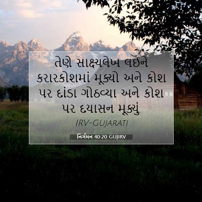 Picture 07 - નિર્ગમન 40:20 GUJIRV - તેણે સાક્ષ્યલેખ - Bible Verse Picture
