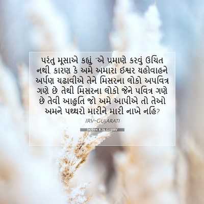 Picture 07 - નિર્ગમન 8:26 GUJIRV - પરંતુ મૂસાએ - Bible Verse Picture