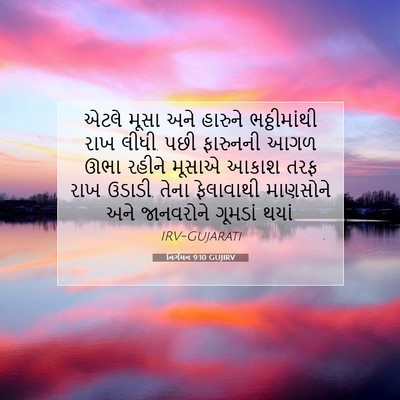Picture 07 - નિર્ગમન 9:10 GUJIRV - એટલે મૂસા અને - Bible Verse Picture