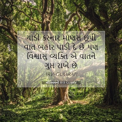 Picture 07 - નીતિવચનો 11:13 GUJIRV - ચાડી કરનાર માણસ - Bible Verse Picture