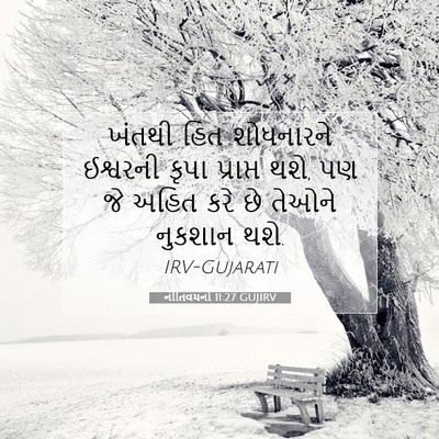 Picture 07 - નીતિવચનો 11:27 GUJIRV - ખંતથી હિત - Bible Verse Picture