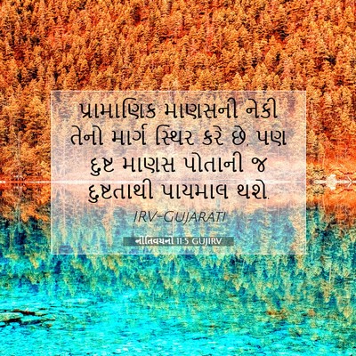 Picture 07 - નીતિવચનો 11:5 GUJIRV - પ્રામાણિક માણસની - Bible Verse Picture