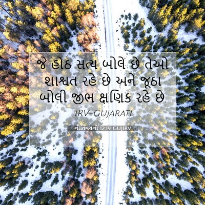 Picture 07 - નીતિવચનો 12:19 GUJIRV - જે હોઠ સત્ય બોલે છે - Bible Verse Picture