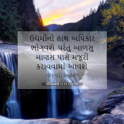 Picture 07 - નીતિવચનો 12:24 GUJIRV - ઉદ્યમીનો હાથ - Bible Verse Picture