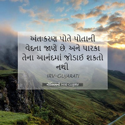 Picture 07 - નીતિવચનો 14:10 GUJIRV - અંતઃકરણ પોતે - Bible Verse Picture