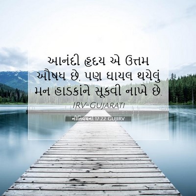 Picture 07 - નીતિવચનો 17:22 GUJIRV - આનંદી હૃદય એ ઉત્તમ - Bible Verse Picture