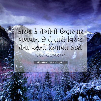 Picture 07 - નીતિવચનો 23:11 GUJIRV - કારણ કે તેઓનો - Bible Verse Picture
