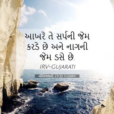 Picture 07 - નીતિવચનો 23:32 GUJIRV - આખરે તે સર્પની જેમ - Bible Verse Picture