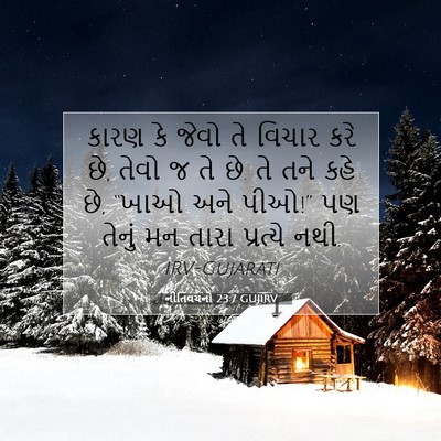 Picture 07 - નીતિવચનો 23:7 GUJIRV - કારણ કે જેવો તે - Bible Verse Picture