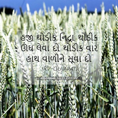 Picture 07 - નીતિવચનો 24:33 GUJIRV - હજી થોડીક નિદ્રા, - Bible Verse Picture