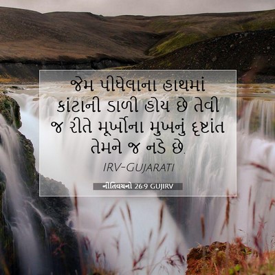 Picture 07 - નીતિવચનો 26:9 GUJIRV - જેમ પીધેલાના - Bible Verse Picture