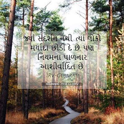 Picture 07 - નીતિવચનો 29:18 GUJIRV - જ્યાં સંદર્શન નથી, - Bible Verse Picture