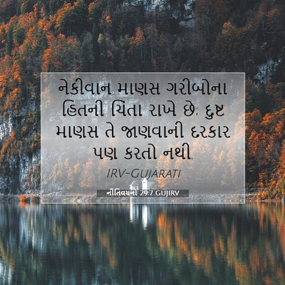Picture 07 - નીતિવચનો 29:7 GUJIRV - નેકીવાન માણસ - Bible Verse Picture
