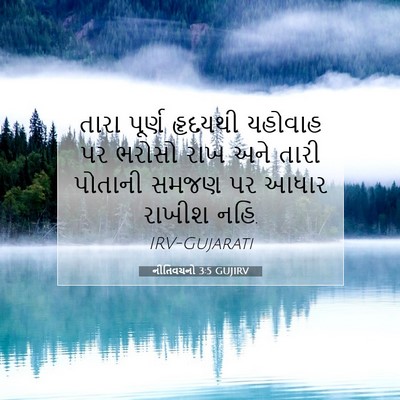 Picture 07 - નીતિવચનો 3:5 GUJIRV - તારા પૂર્ણ હૃદયથી - Bible Verse Picture