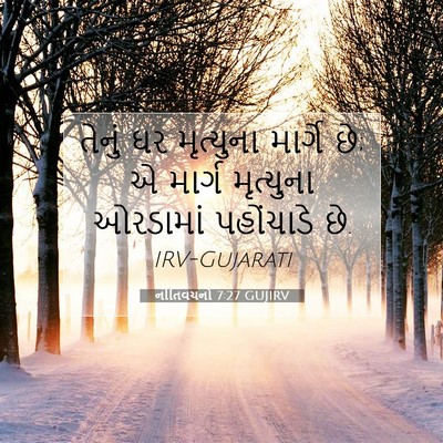 Picture 07 - નીતિવચનો 7:27 GUJIRV - તેનું ઘર મૃત્યુના - Bible Verse Picture