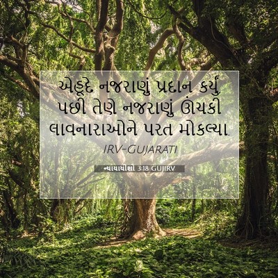 Picture 07 - ન્યાયાધીશો 3:18 GUJIRV - એહૂદે નજરાણું - Bible Verse Picture