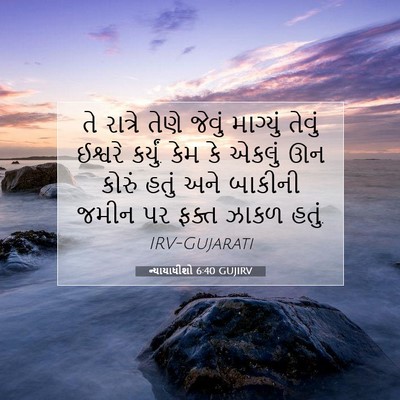 Picture 07 - ન્યાયાધીશો 6:40 GUJIRV - તે રાત્રે તેણે - Bible Verse Picture