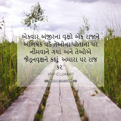 Picture 07 - ન્યાયાધીશો 9:8 GUJIRV - એકવાર અંજીરના - Bible Verse Picture