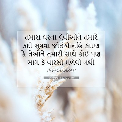 Picture 07 - પુનર્નિયમ 14:27 GUJIRV - તમારા ઘરના - Bible Verse Picture
