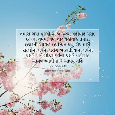 Picture 07 - પુનર્નિયમ 16:16 GUJIRV - તમારા બધા પુરુષો એ - Bible Verse Picture