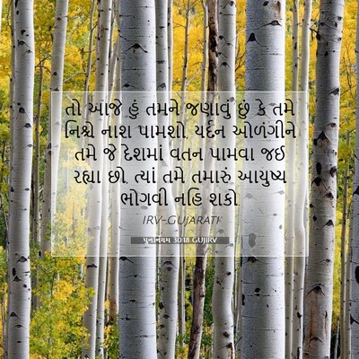 Picture 07 - પુનર્નિયમ 30:18 GUJIRV - તો આજે હું તમને - Bible Verse Picture