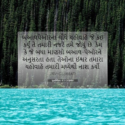 Picture 07 - પુનર્નિયમ 4:3 GUJIRV - બઆલપેઓરના લીધે - Bible Verse Picture