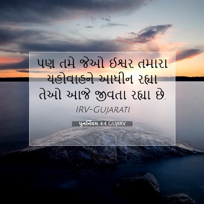 Picture 07 - પુનર્નિયમ 4:4 GUJIRV - પણ તમે જેઓ ઈશ્વર - Bible Verse Picture