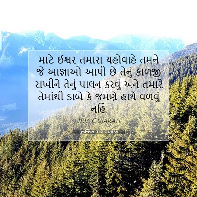 Picture 07 - પુનર્નિયમ 5:32 GUJIRV - માટે ઈશ્વર તમારા - Bible Verse Picture