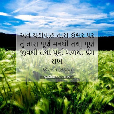 Picture 07 - પુનર્નિયમ 6:5 GUJIRV - અને યહોવાહ તારા - Bible Verse Picture