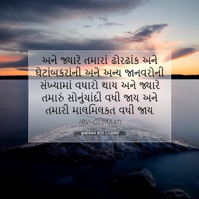 Picture 07 - પુનર્નિયમ 8:13 GUJIRV - અને જ્યારે તમારાં - Bible Verse Picture