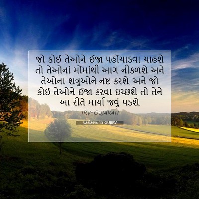 Picture 07 - પ્રકટીકરણ 11:5 GUJIRV - જો કોઈ તેઓને ઈજા - Bible Verse Picture
