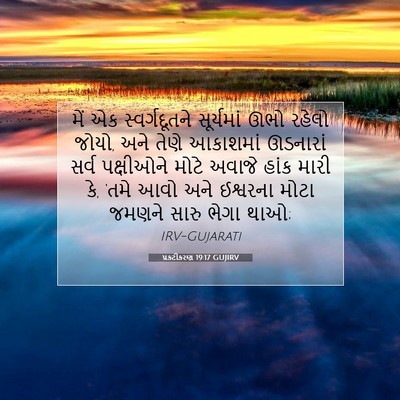 Picture 07 - પ્રકટીકરણ 19:17 GUJIRV - મેં એક - Bible Verse Picture