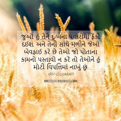 Picture 07 - પ્રકટીકરણ 2:22 GUJIRV - જુઓ, હું તેને - Bible Verse Picture