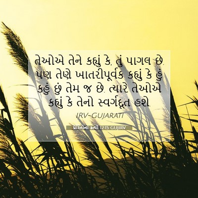 Picture 07 - પ્રેરિતોનાં ક્રત્યો 12:15 GUJIRV - તેઓએ તેને કહ્યું - Bible Verse Picture