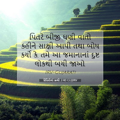 Picture 07 - પ્રેરિતોનાં ક્રત્યો 2:40 GUJIRV - પિતરે બીજી ઘણી - Bible Verse Picture